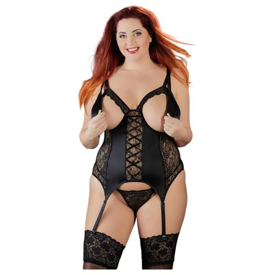 Cottelli Plus Size - Versatile Garter Top (Black)