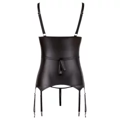 Cottelli Bondage - shiny push‑up top with cuffs (black)
