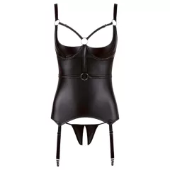 Cottelli Bondage - shiny push‑up top with cuffs (black)
