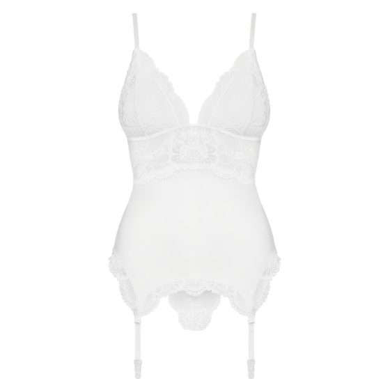 Obsessive 810-COR-2 - Lace Garter Belt Set (White)