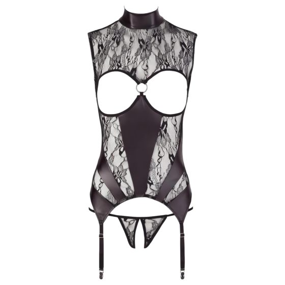 Abierta Fina - Sparkling Lace Open Top (Black)