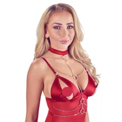 Abierta Fina - Sparkling Chain Top & Thong Set (Red)