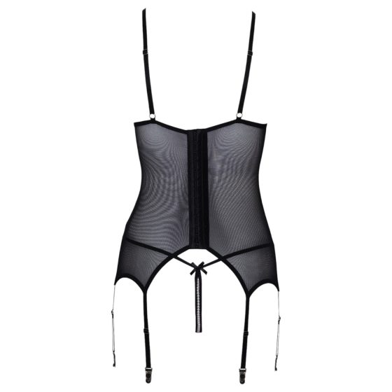 / Cottelli - Pearl-Adorned Open Top (Black)