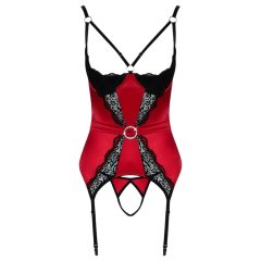 Cottelli - Red Lace Accent Lift Top Set