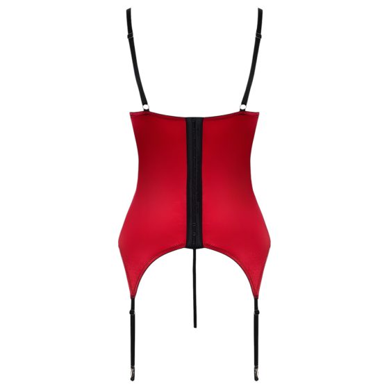 Cottelli - Red Lace Accent Lift Top Set