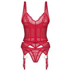 Obsessive Cupide Desire - Sheer Lace Top Set (Red)