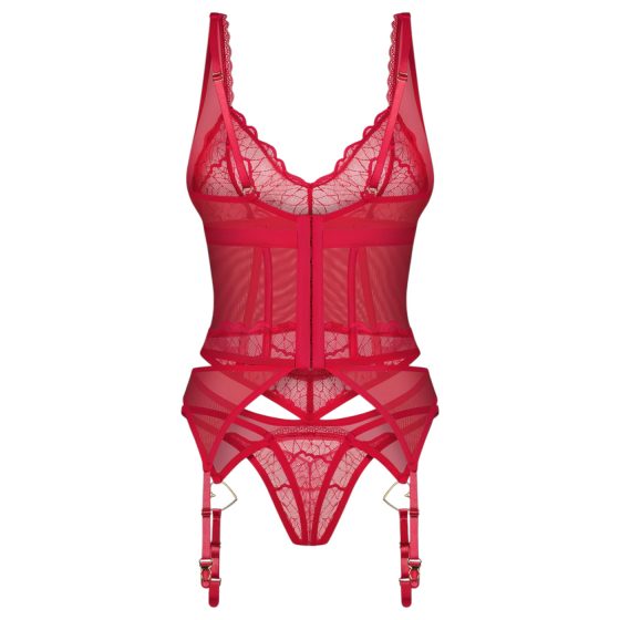 Obsessive Cupide Desire - Sheer Lace Top Set (Red)