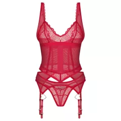   Obsessive Cupide Desire - Sheer Lace Top Set (Red) - XXL/XXXL