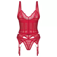   Obsessive Cupide Desire - Sheer Lace Top Set (Red) - XXL/XXXL