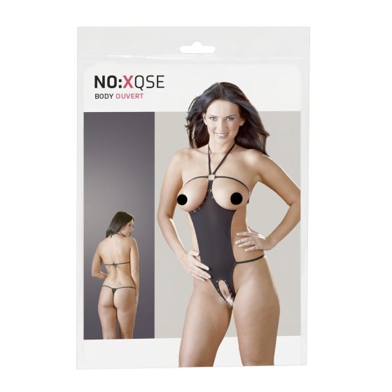 NO:XQSE - Open Rhinestone Bodysuit - Black (S-L)