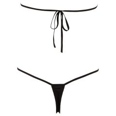 NO:XQSE - Open Rhinestone Bodysuit - Black (S-L)