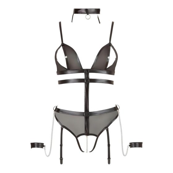 Cottelli Bondage - Strappy Open Body with Chains (Black) - M