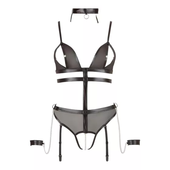 Cottelli Bondage - Strappy Open Body with Chains (Black) - L