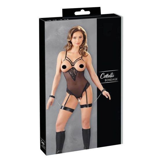 Cottelli Bondage - Black Metal Ring Body & Wrist Cuffs