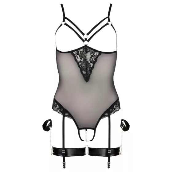 Cottelli Bondage - Black Metal Ring Body & Wrist Cuffs - L