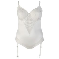 / Cottelli Plus Size - embroidered body with corset (white)