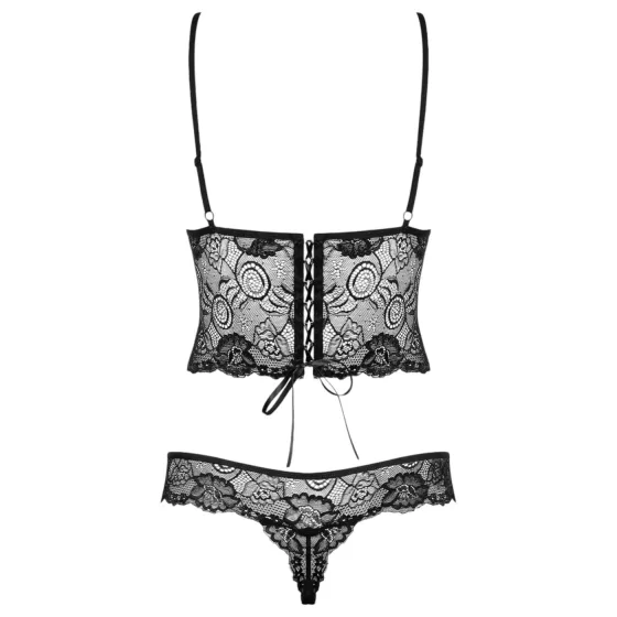 Obsessive Alluria - Floral Lace Bodysuit (Black) - L/XL