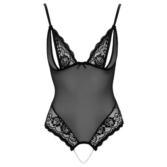 Cottelli - Lacy, Beaded Open Body (Black)