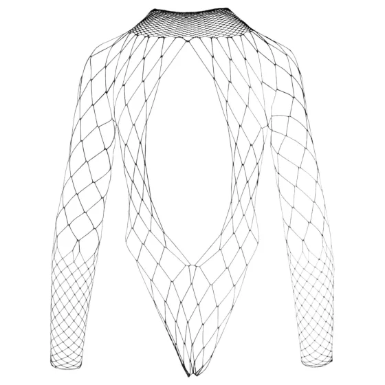 NO:XQSE - long-sleeved black fishnet bodysuit (S-L)