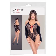 NO:XQSE - Bow Tie Bodysuit, Long Sleeve - Black (S-L)