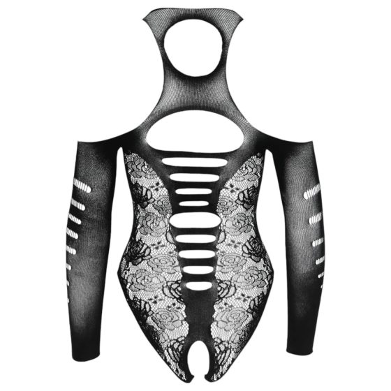 NO:XQSE - Bow Tie Bodysuit, Long Sleeve - Black (S-L)