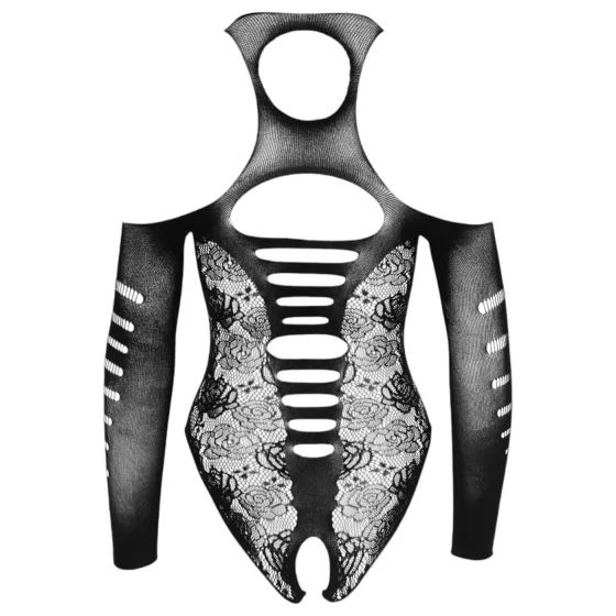 NO:XQSE - black bow long-sleeve bodysuit (S-L)