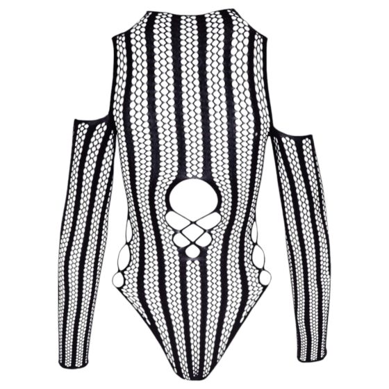 NO:XQSE - Long Sleeve Fishnet Bodysuit - Black (S-L)