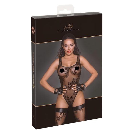 Noir - Sheer Floral Bodysuit (Black)