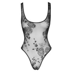 Noir - Sheer Floral Bodysuit (Black)
