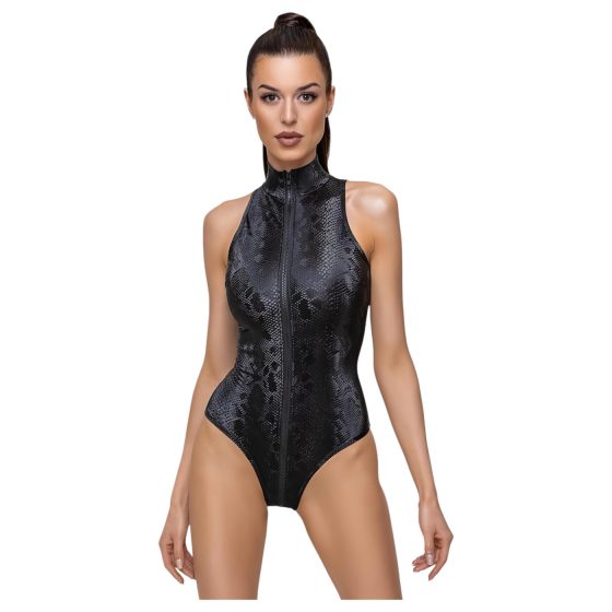 Cottelli Party - Black Snakeskin Pattern Bodysuit