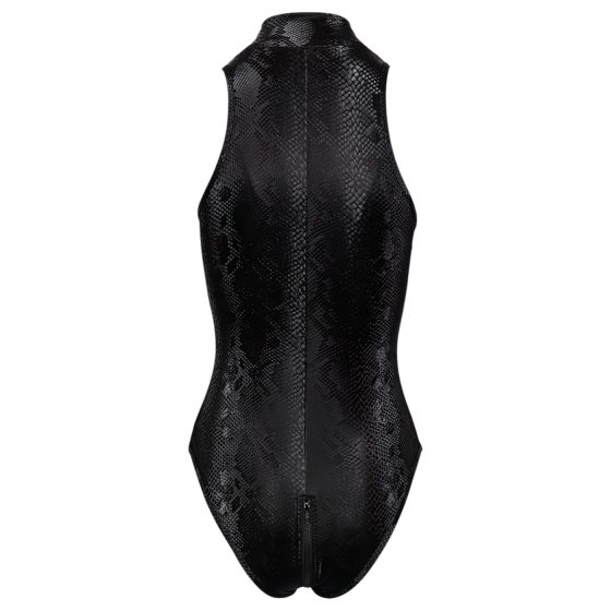 Cottelli Party - Black Snakeskin Pattern Bodysuit - M