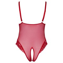 Cottelli Curves - Sheer Lace Bodysuit (Red)