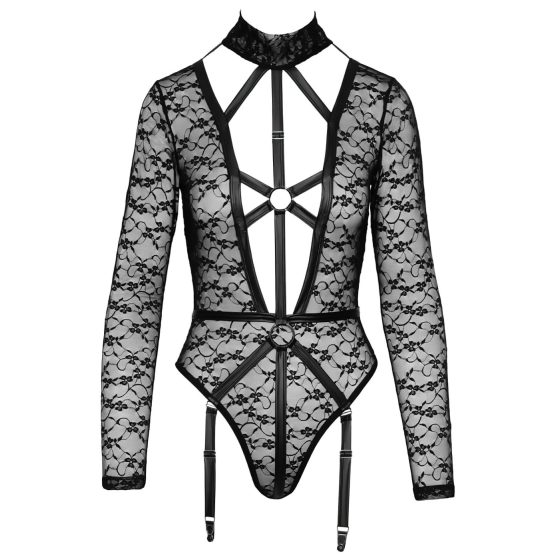 Cottelli - Sheer Strappy Bodysuit (Black)