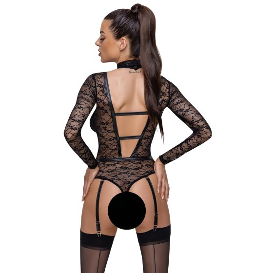Cottelli - Sheer Strappy Bodysuit (Black)