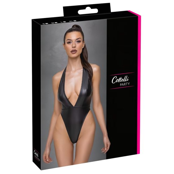 Cottelli Party - Shiny Halter Neck Bodysuit (Black)