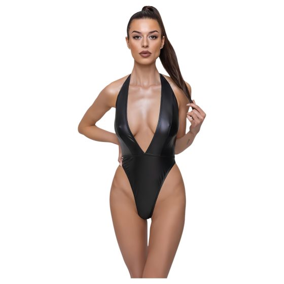 Cottelli Party - Shiny Halter Neck Bodysuit (Black)