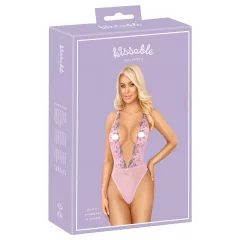 Kissable - Pink Bodysuit with Rose Embroidery