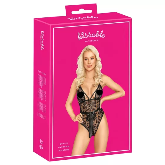 Kissable - lace bodysuit (black) - L/XL