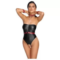   Cottelli Bondage - shiny bodysuit with arm and neck restraints (black)