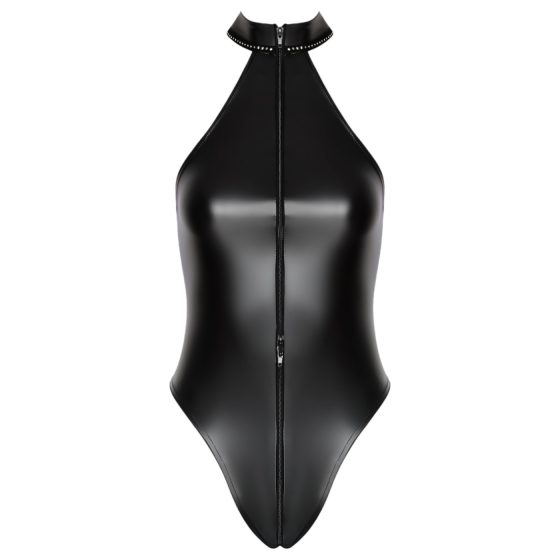 Noir - Shiny Halter Neck Bodysuit (Black)