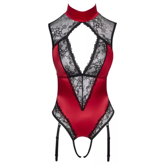 Cottelli - Lace Halter Neck Bodysuit (Red) - M