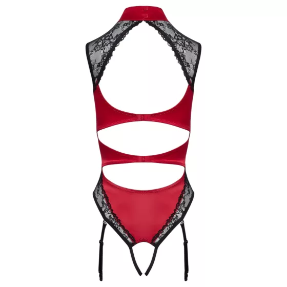 Cottelli - Lace Halter Neck Bodysuit (Red) - M