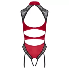 Cottelli - Lace Halter Neck Bodysuit (Red) - XL