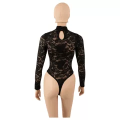 Cottelli - long-sleeved lace bodysuit (black) - S