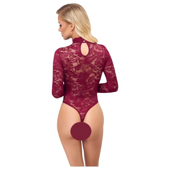 Cottelli - Sheer Lace Bodysuit (Red)