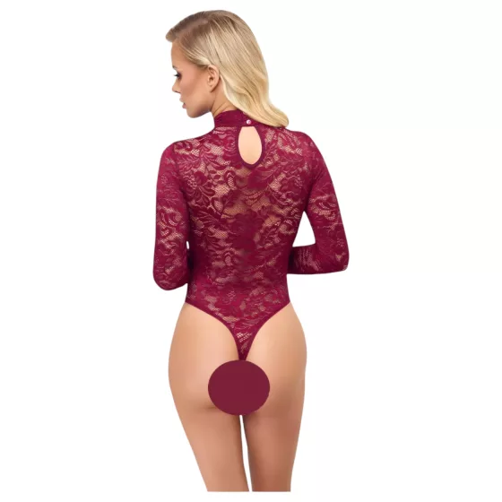 Cottelli - Sheer Lace Bodysuit (Red) - L