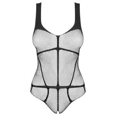   Obsessive B336 - Sheer, Open Net Bodysuit (Black) - Sizes S-L