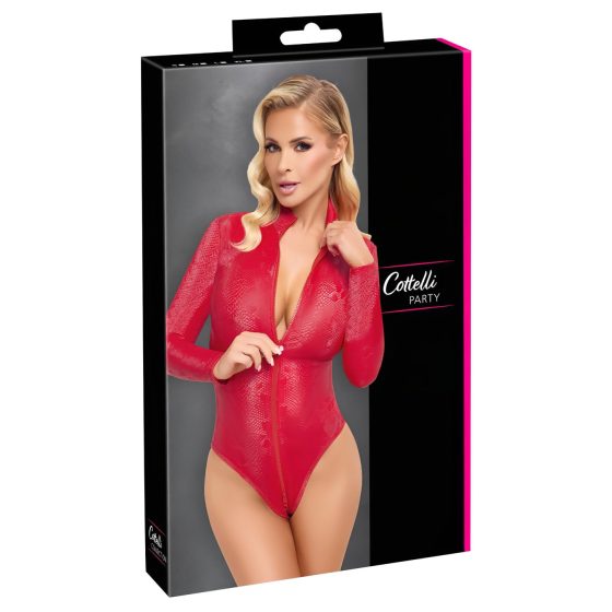 Cottelli - Red Snake Print Bodysuit