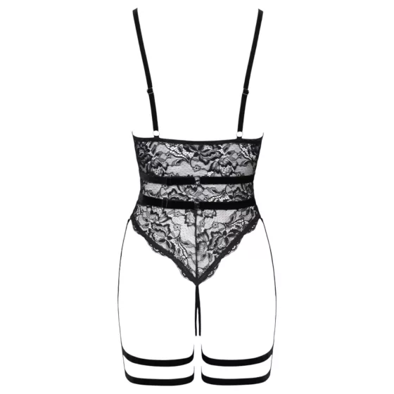 Cottelli - Open Strappy Black Lingerie Bodysuit - M