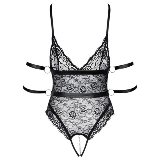 Cottelli Bondage - Open Lace Bodysuit (Black)